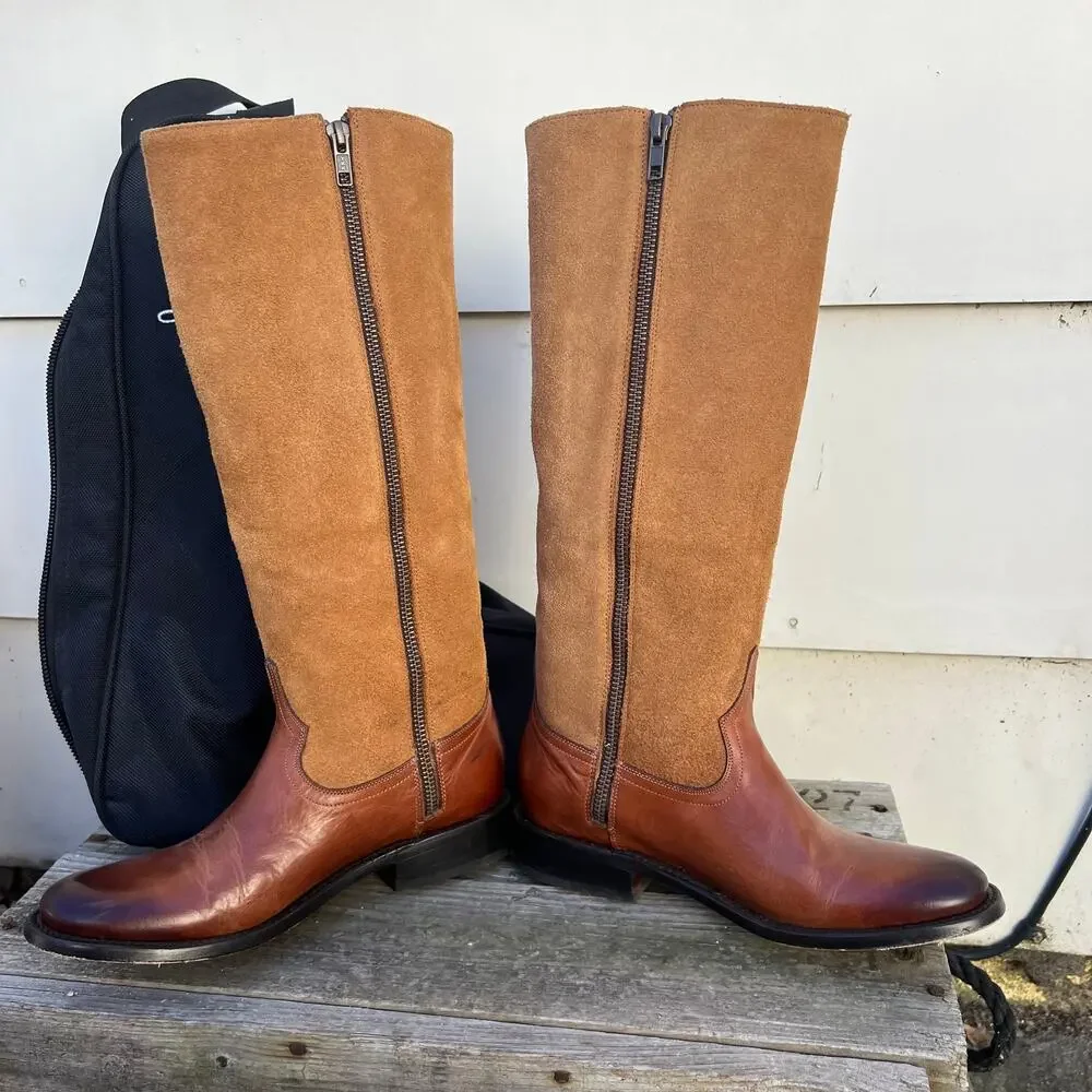Lucchese Paige Cowhide Round Toe Riding Boots 6 1/2 B Style M8500